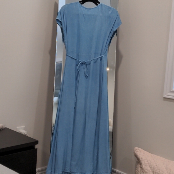 light blue denim wrap maxi - Picture 3 of 4